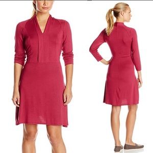 Lole Womens Erin 3/4 Sleeve Pink Stretch Dress